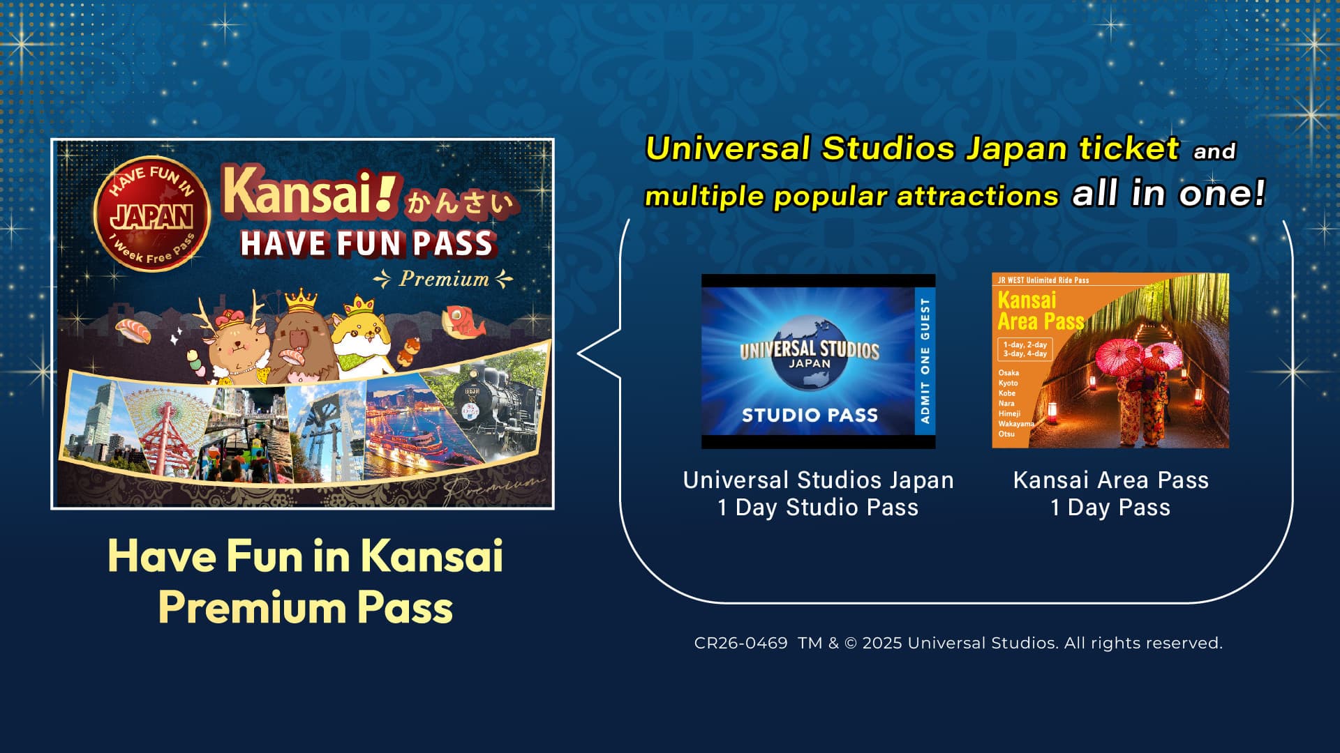 간사이 프리미엄 조이패스(유니버셜 스튜디오 재팬 1일권 포함, 실속패스| Have Fun in Kansai Premium Pass) - 이미지 2